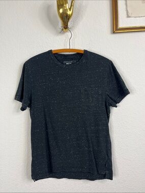 FCUK French Connection Spackled Marled Short Sleeve Chest Pocket T Tee Shirt